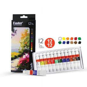ACRYLIC COLOUR 12ML 12 COLOURS