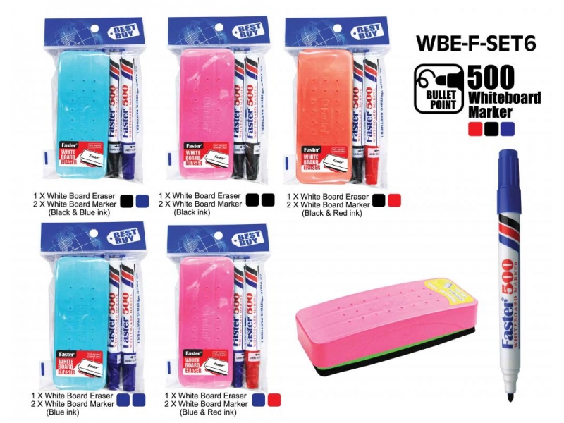 WHITEBOARD ERASER WITH 2PCS 500 WHITEBOARD MARKERS