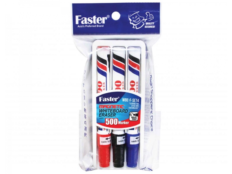 MAGNETIC WHITEBOARD ERASER WITH 3PCS 500 WHITEBOARD MARKERS