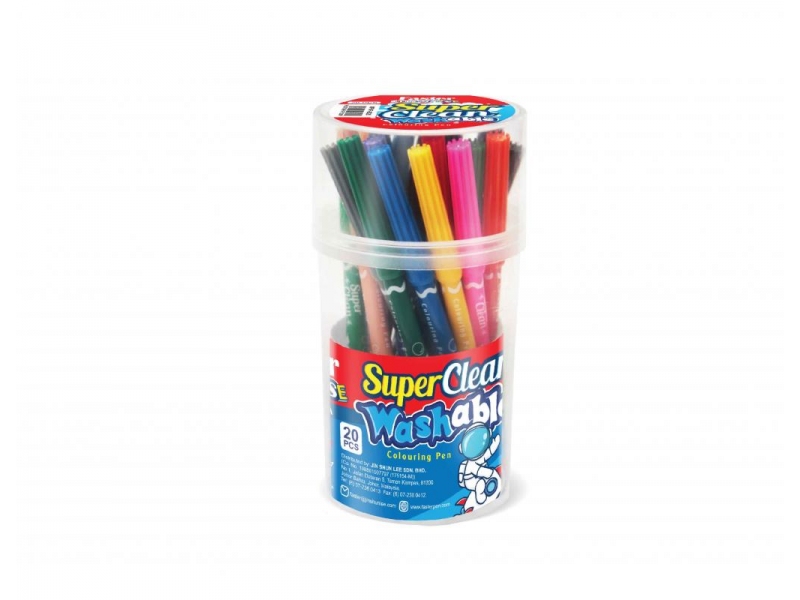 SUPER CLEAN WASHABLE COLOURING PENS 20 COLOURS