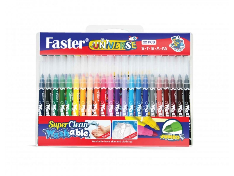 SUPER CLEAN WASHABLE COLOURING PENS 22 COLOURS
