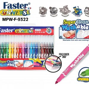 SUPER CLEAN WASHABLE COLOURING PENS 22 COLOURS