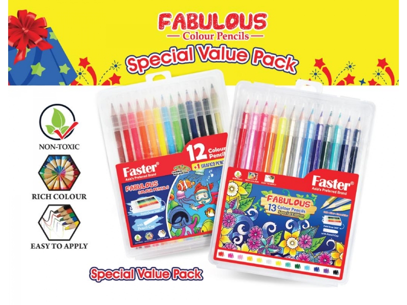 FABULOUS COL. PENCILS 25L WITH PENCIL