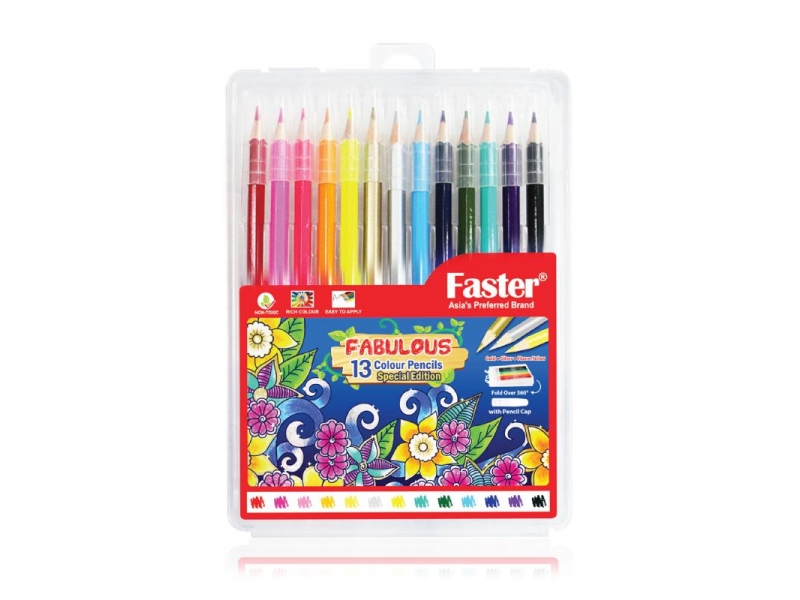 FABULOUS COL. PENCILS 13L WITH PENCIL