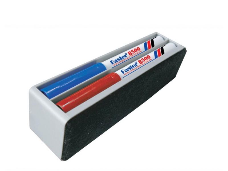 MAGNETIC WHITEBOARD ERASER WITH 4 MARKERS