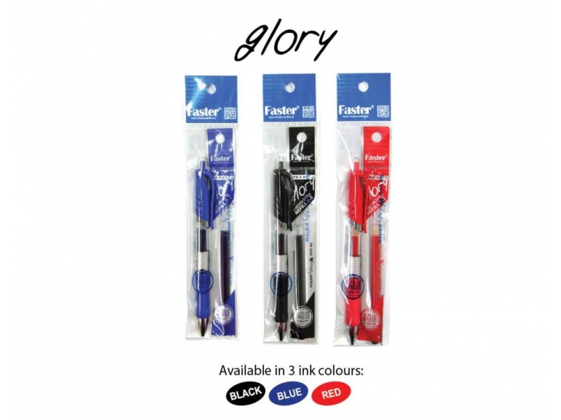 GLORY RETRACTABLE GEL PEN SET 0.5MM