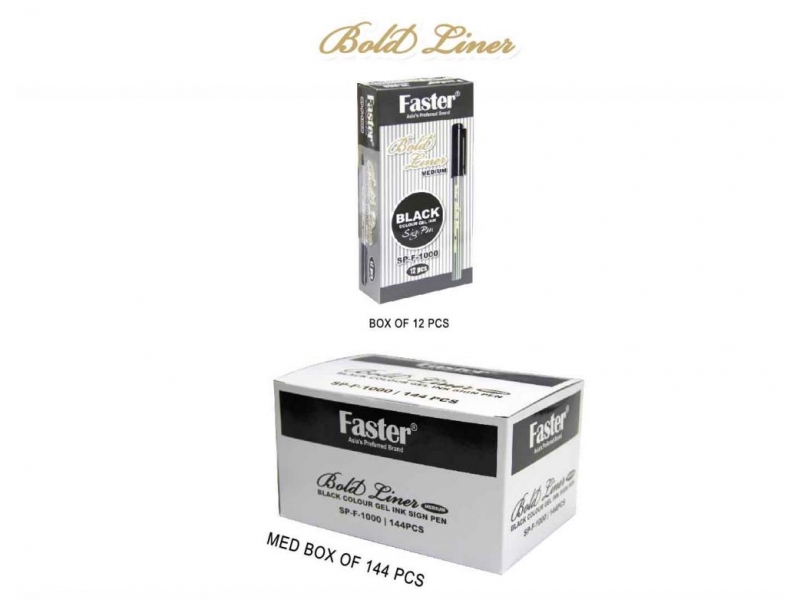 BOLD LINES BLACK COLOUR GEL INK SIGN PEN MEDIUM