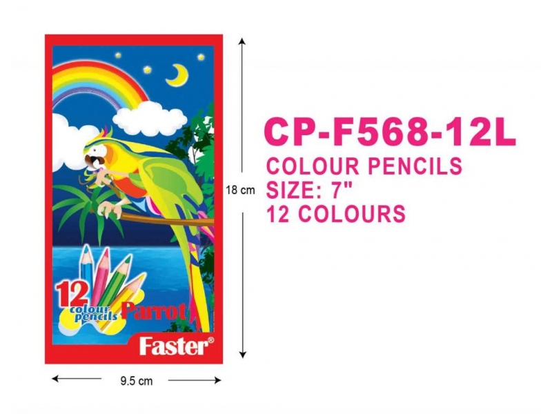 PARROT COLOUR PENCILS 12L