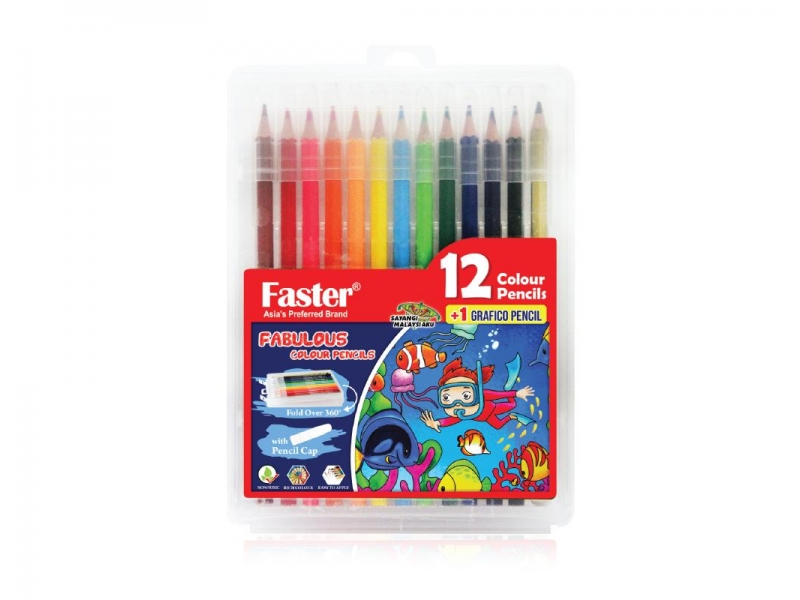 FABULOUS COL. PENCILS 12L WITH PENCIL