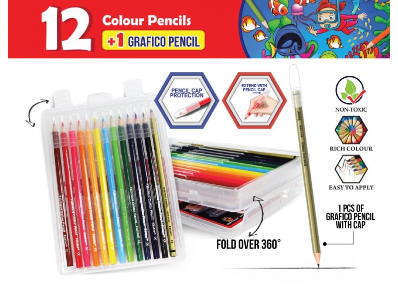 FABULOUS COL. PENCILS 12L WITH PENCIL