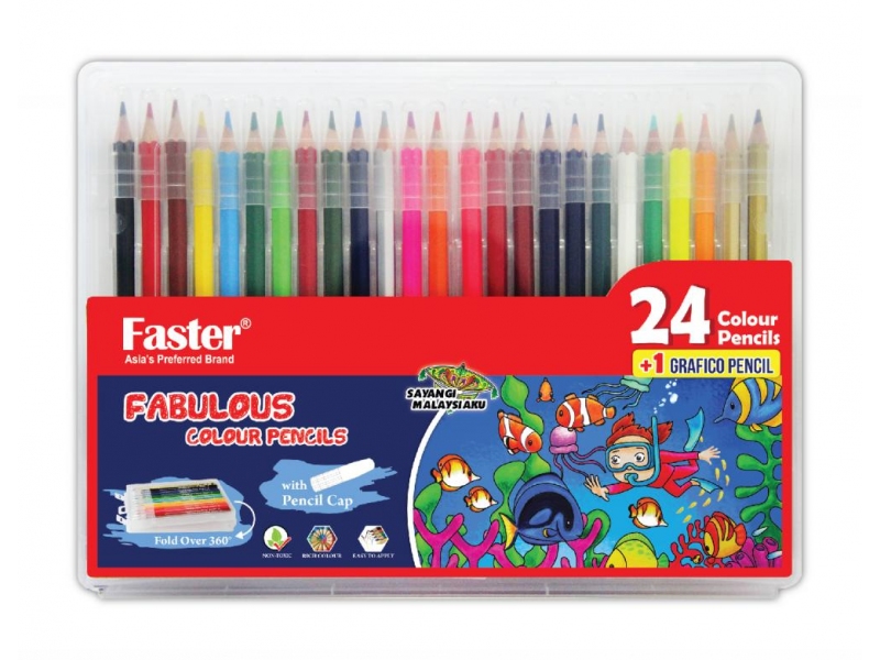 FABULOUS COL. PENCILS 24L WITH PENCIL