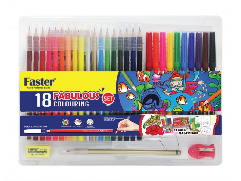 FABULOUS COL. PENCILS 18L SET
