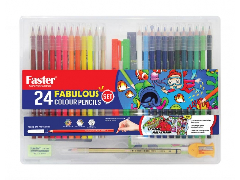 FABULOUS COL. PENCILS 24L SET