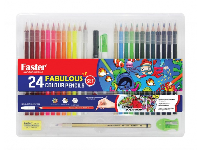FABULOUS COL. PENCILS 24L SET