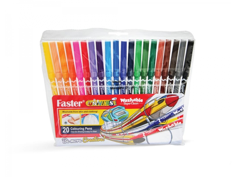 SUPER CLEAN WASHABLE COLOURING PENS 20 COLOURS
