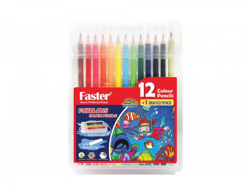 FABULOUS COL. PENCILS 12L WITH PENCIL