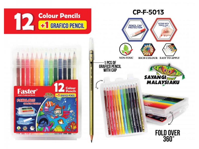FABULOUS COL. PENCILS 12L WITH PENCIL