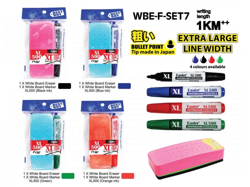 WHITEBOARD ERASER WITH 1PC XL500 WHITEBOARD MARKER